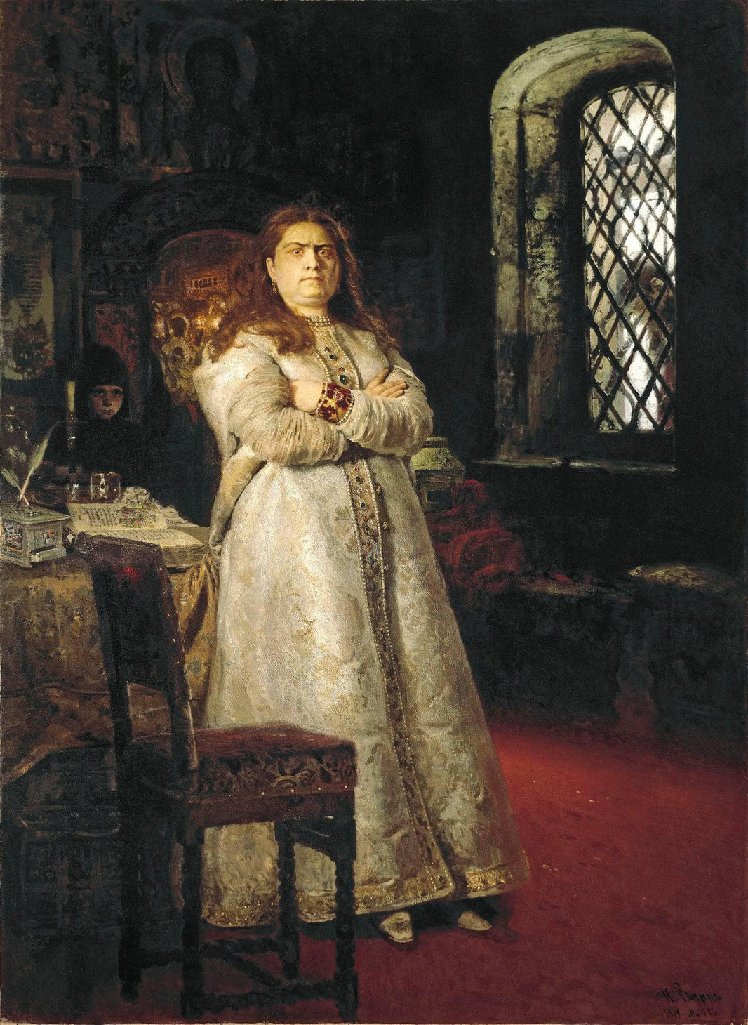 Tsarevna Sophia Alexeevna in the Novodevitchy Convent by Ilya Repin — hand-painted portrait oil painting reproduction on canvas