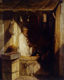 Turkish Merchant Smoking in His Shop by Alexandre-Gabriel Decamps — hand-painted cultural oil painting reproduction on canvas