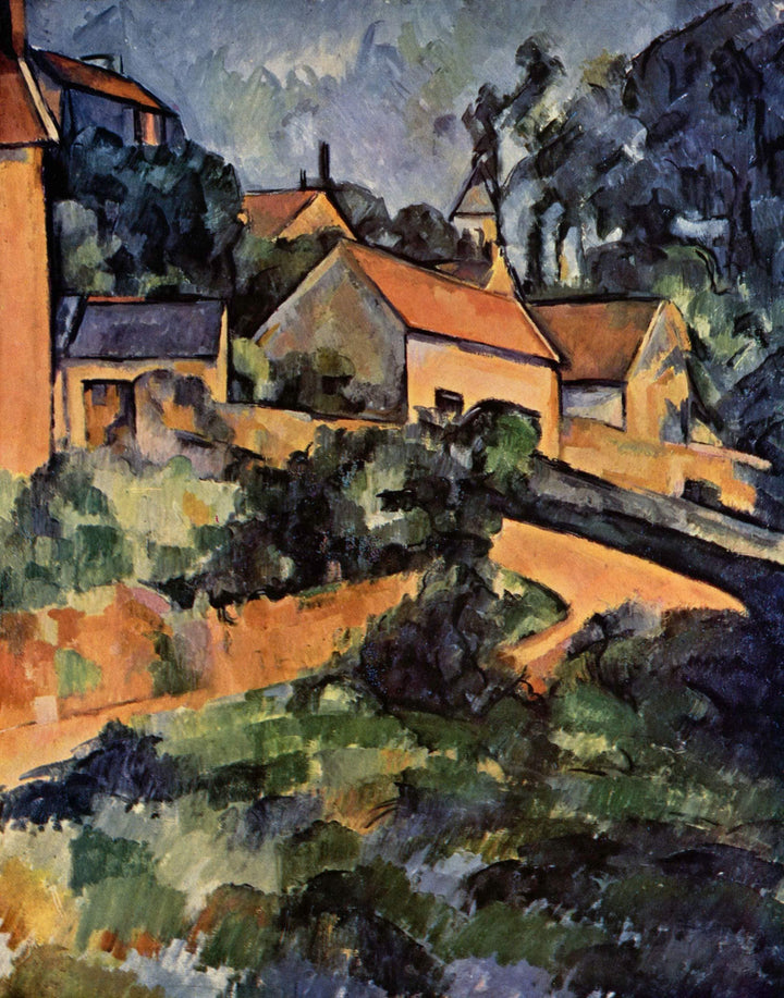 Turning Road at Montgeroult by Paul Cezanne — hand-painted landscape oil painting reproduction on canvas