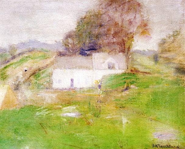 Twachtman's House by John Henry Twachtman — hand-painted architectural oil painting reproduction on canvas