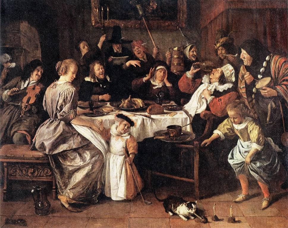 Twelfth Night by Jan Steen — hand-painted portrait oil painting reproduction on canvas