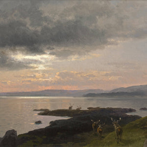 Twighlight over a Lake by Hermann Ottomar Herzog — Oil Painting Reproduction