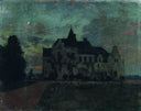 Twilight. A castle. by Isaac Levitan — hand-painted architectural oil painting reproduction on canvas
