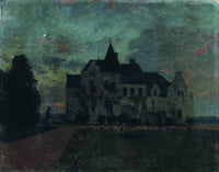 Twilight. A castle. by Isaac Levitan — hand-painted architectural oil painting reproduction on canvas