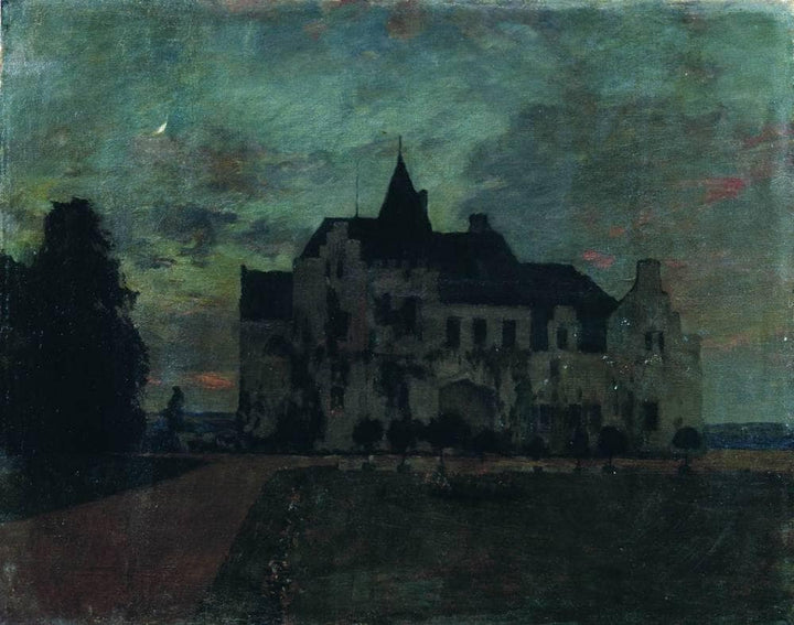 Twilight. A castle. by Isaac Levitan — hand-painted architectural oil painting reproduction on canvas