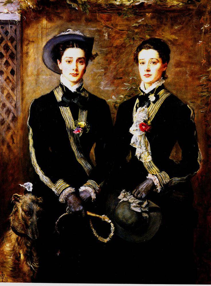 Twins (Grace and Kate Hoare) by John Everett Millais — hand-painted portrait oil painting reproduction on canvas