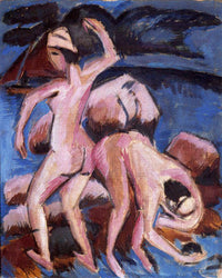 Two Bathers by Ernst Ludwig Kirchner — hand-painted abstract oil painting reproduction on canvas