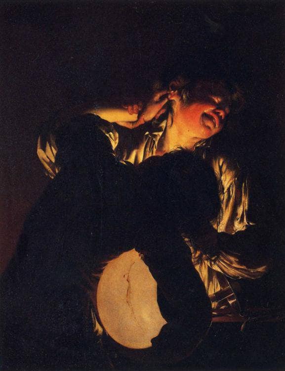 Two Boys Fighting over a Bladder by Joseph Wright — hand-painted portrait oil painting reproduction on canvas