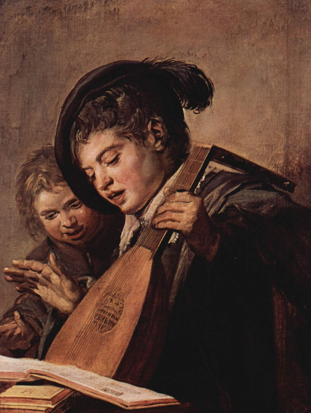 Two Boys Singing by Frans Hals, hand-painted portrait oil painting reproduction on canvas