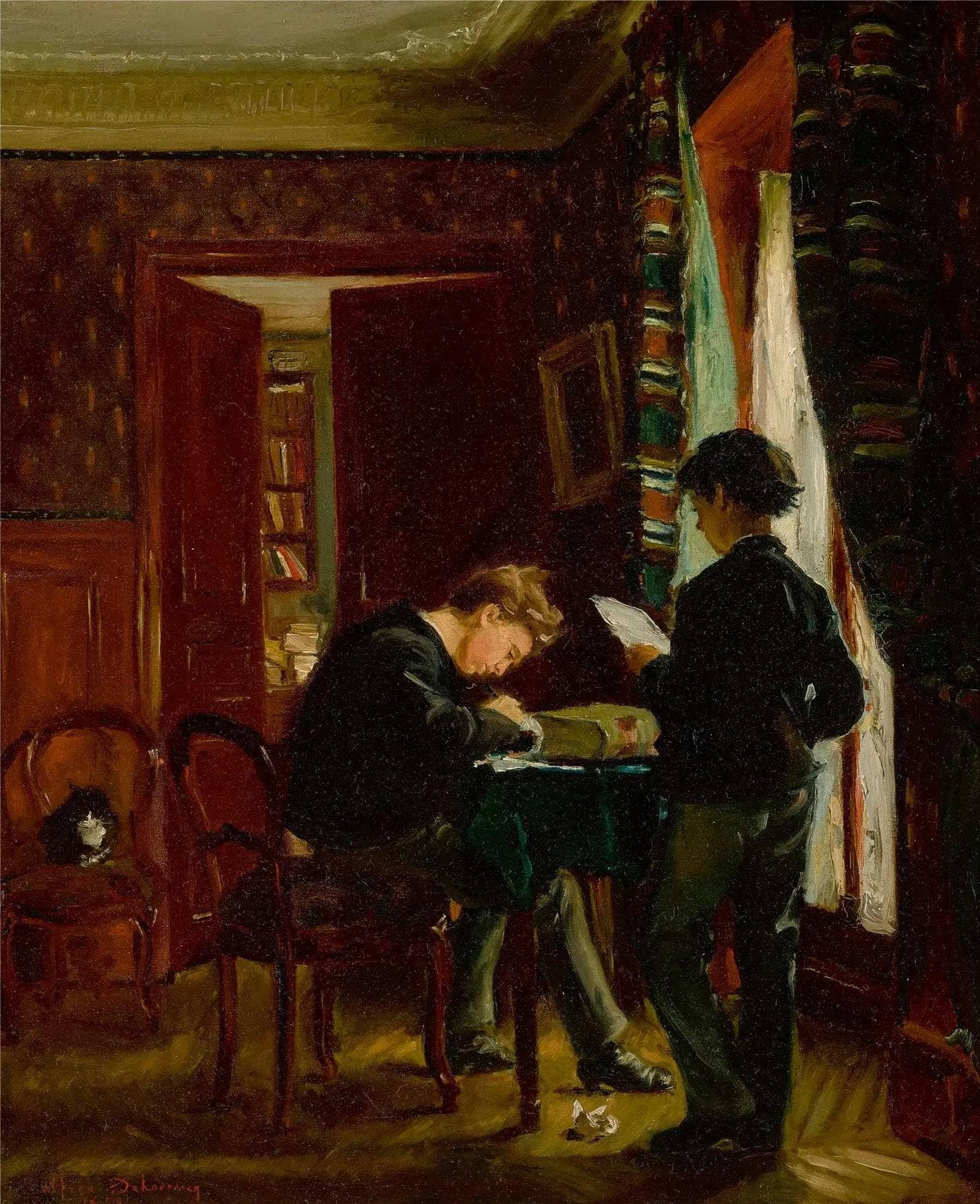 Two brothers in a study