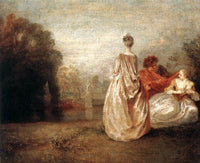 Two Cousins by Antoine Watteau — hand-painted botanical oil painting reproduction on canvas
