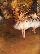 Two Dancers on Stage by Edgar Degas — female oil painting wall art, Impressionism