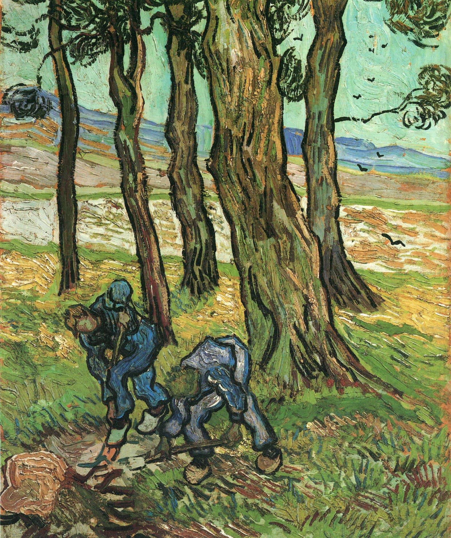 Two Diggers Among Trees - Vincent van Gogh