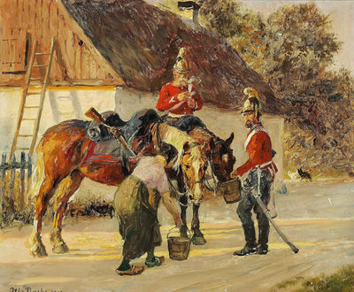 Two Dragoons Resting. Scene from the First Schleswig War in modern living room