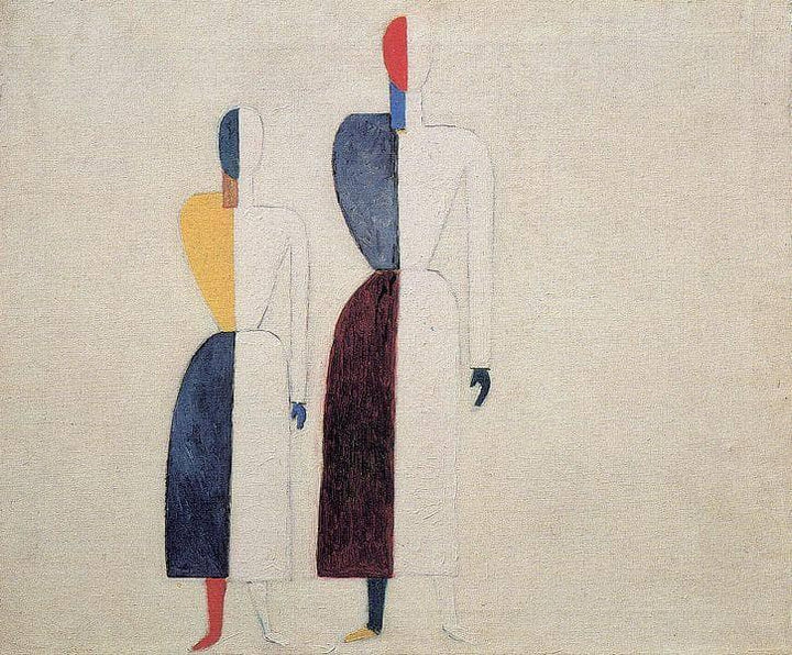 Two Figures by Kazimir Malevich — hand-painted abstract oil painting reproduction on canvas