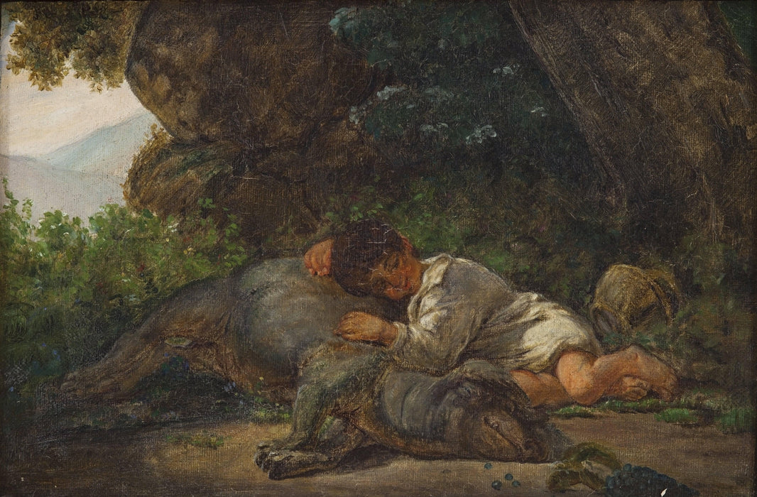 Two Friends by Ernst Meyer — hand-painted landscape oil painting reproduction on canvas