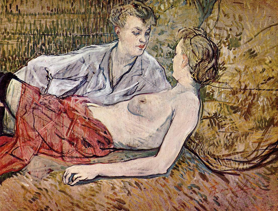 Two Friends by Henri de Toulouse-Lautrec — hand-painted abstract oil painting reproduction on canvas