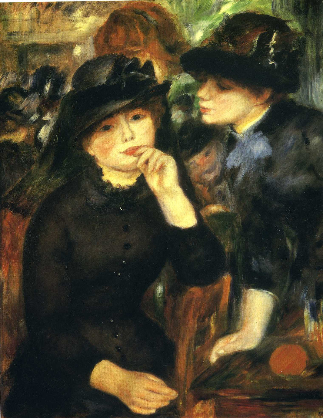 Two Girls in Black by Pierre-Auguste Renoir — hand-painted portrait oil painting reproduction on canvas