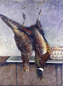Two Hanging Pheasants by Gustave Caillebotte — life oil painting wall art, Impressionism