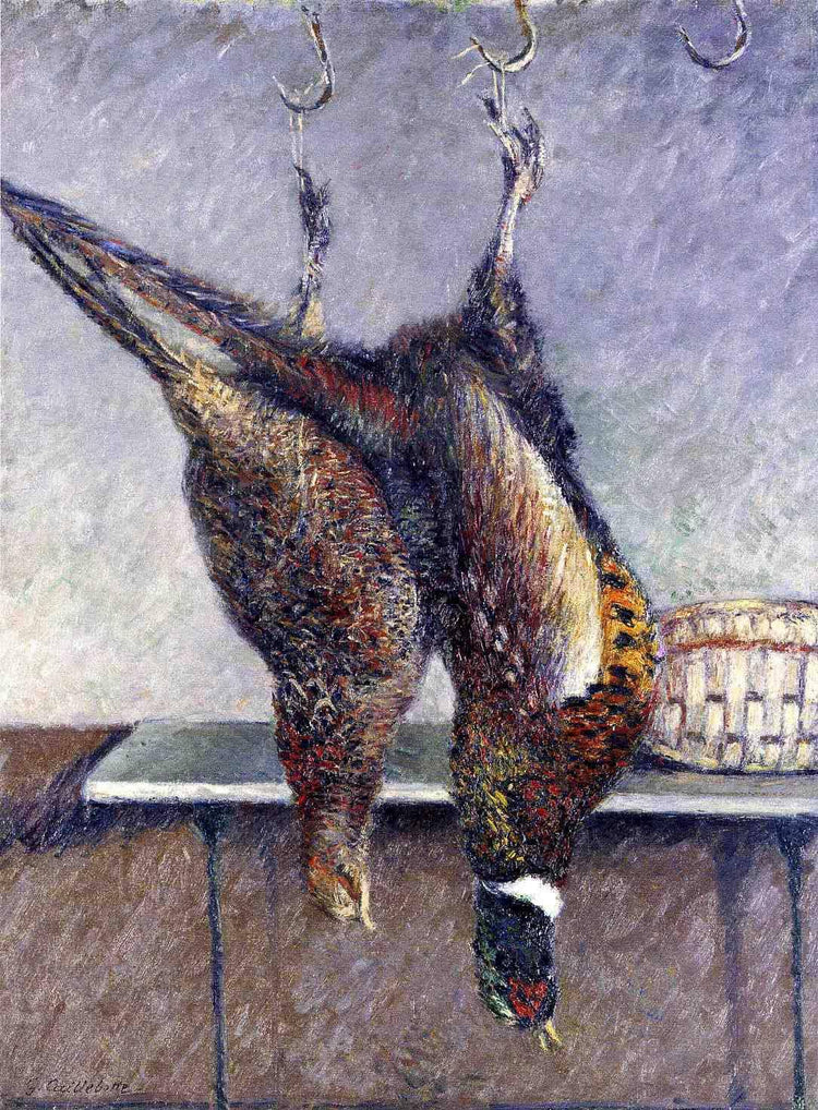 Two Hanging Pheasants - Gustave Caillebotte