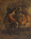 Two Italian boys by Ernst Meyer — group oil painting wall art, Romanticism