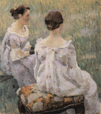 Two Ladies by Victor Borisov-Musatov — hand-painted portrait oil painting reproduction on canvas