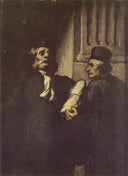 Two Lawyers by Honore Daumier — hand-painted portrait oil painting reproduction on canvas