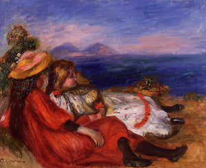 Two Little Girls on the Beach - Pierre-Auguste Renoir