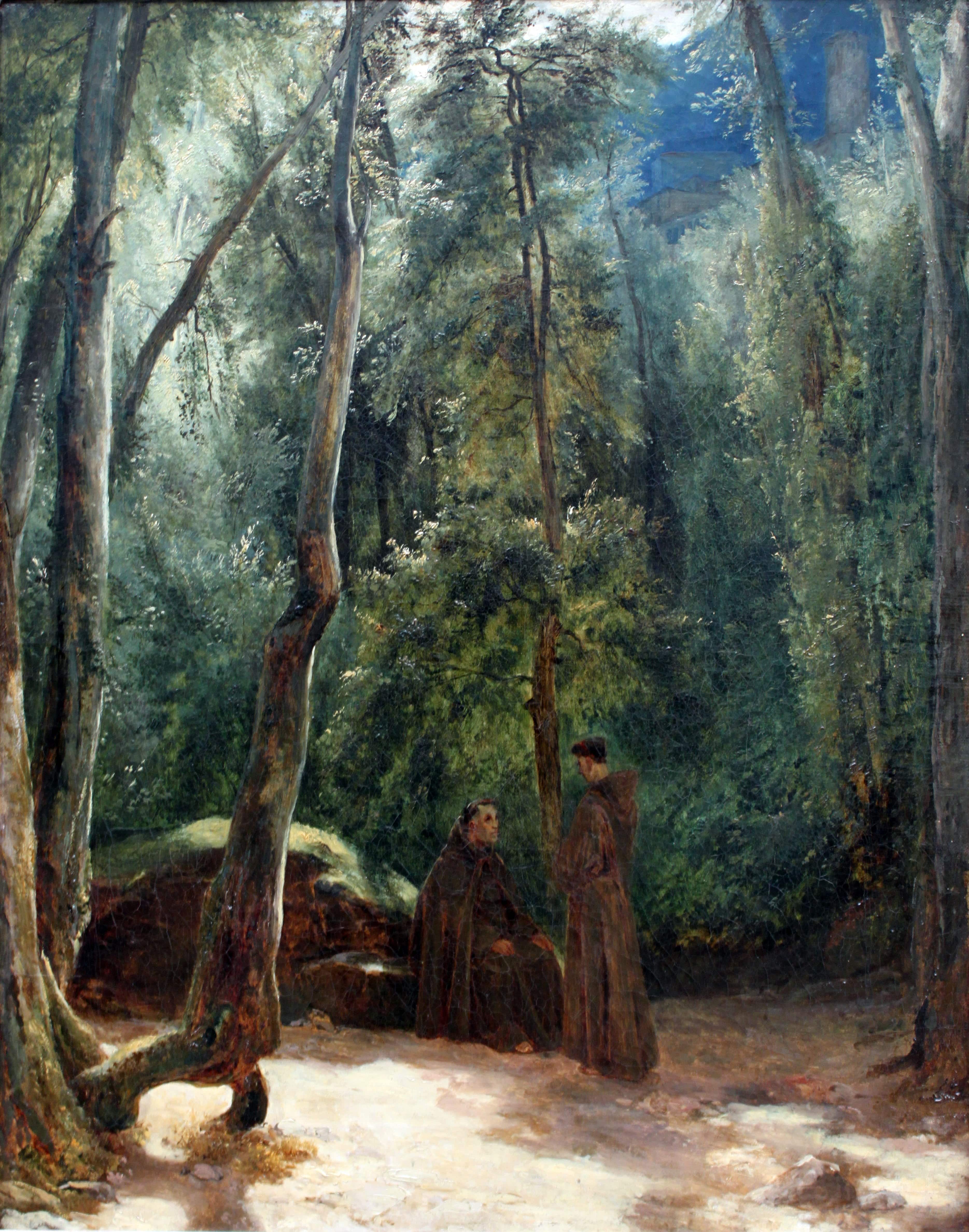 Two Monks in the Park at Terni - Carl Blechen