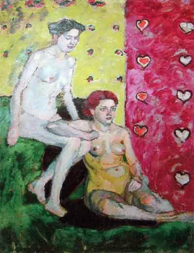 Two nudes by Ilya Mashkov — hand-painted abstract oil painting reproduction on canvas