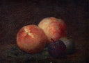 Two Peaches and Two Plums by Henri Fantin-Latour — hand-painted botanical oil painting reproduction on canvas