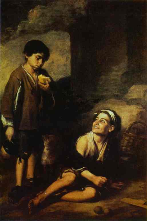 Two Peasant Boys by Bartolome Esteban Murillo — hand-painted cultural oil painting reproduction on canvas