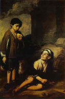 Two Peasant Boys by Bartolome Esteban Murillo — male oil painting wall art, Baroque