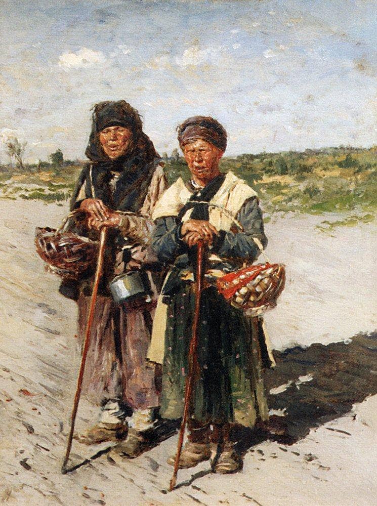 Two pilgrims by Vladimir Makovsky — hand-painted cultural oil painting reproduction on canvas