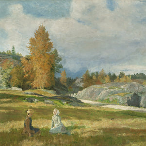 Two Seated Girls on a Meadow