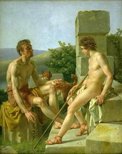 Two Shepherds by Christoffer Wilhelm Eckersberg — oil painting reproduction