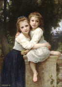 Two Sisters by William-Adolphe Bouguereau — children oil painting wall art, Academicism