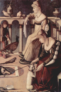 Two Venetian Ladies by Vittore Carpaccio — hand-painted animal oil painting reproduction on canvas