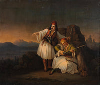 Two warriors by Theodoros Vryzakis — hand-painted cultural oil painting reproduction on canvas