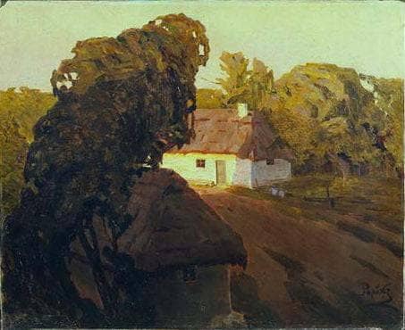 Ukrainian landscape by Nicholas Roerich — hand-painted architectural oil painting reproduction on canvas