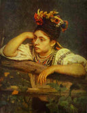 Ukranian Girl by Ilya Repin — female oil painting wall art, Realism