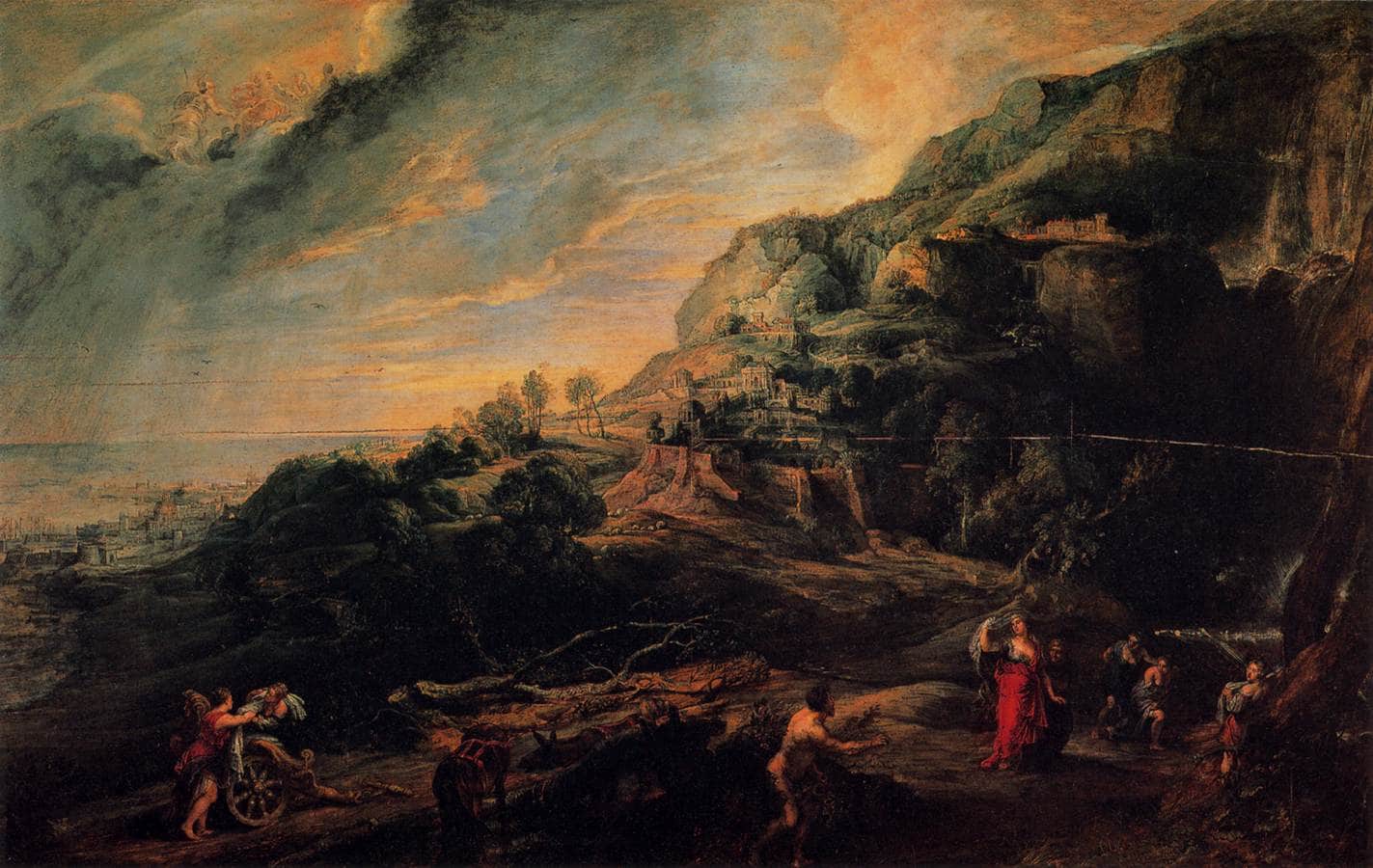 Ulysses and Nausicaa on the Island of the Phaeacians - Peter Paul Rubens