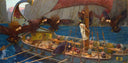 Ulysses and the Sirens by John William Waterhouse, ships oil painting wall art, Romanticism