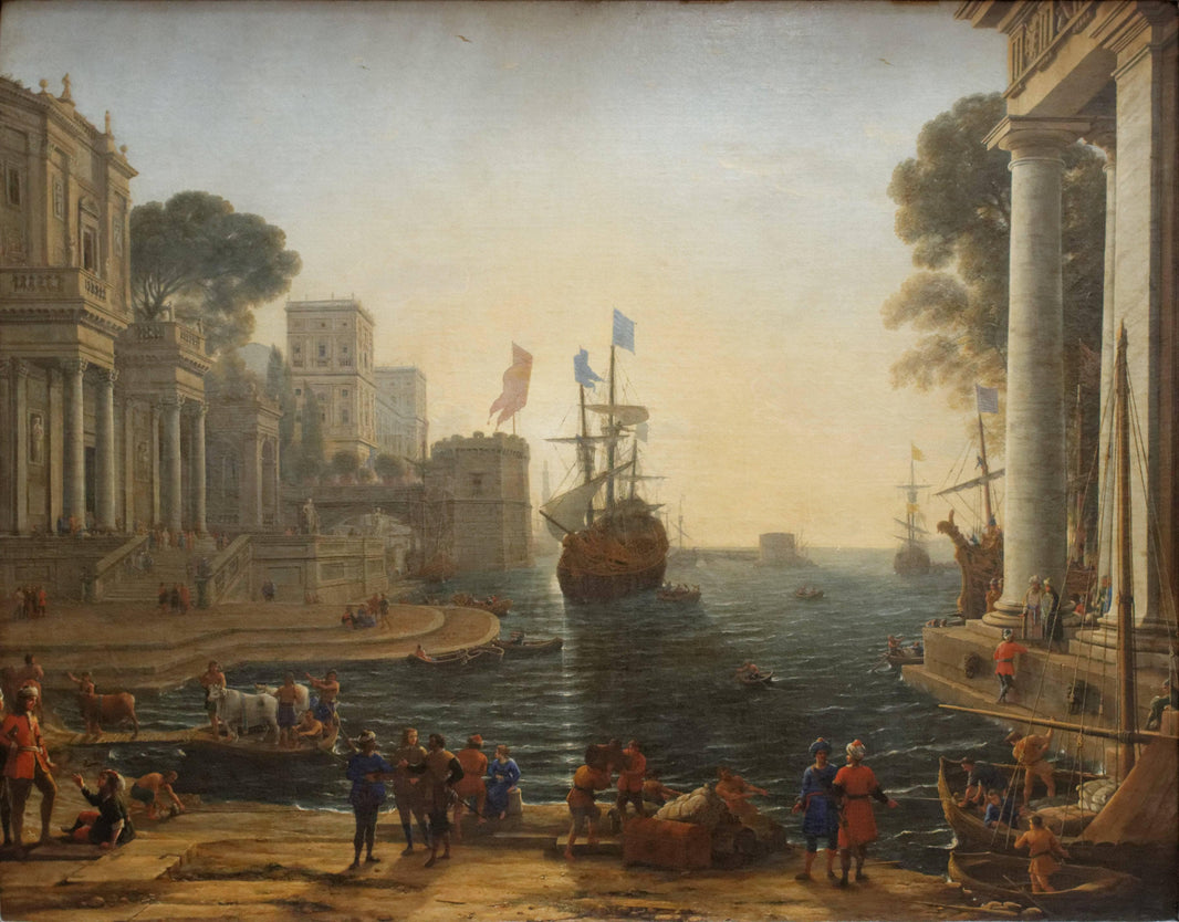Ulysses Returning Chryseis to her Father by Claude Lorrain — hand-painted architectural oil painting reproduction on canvas