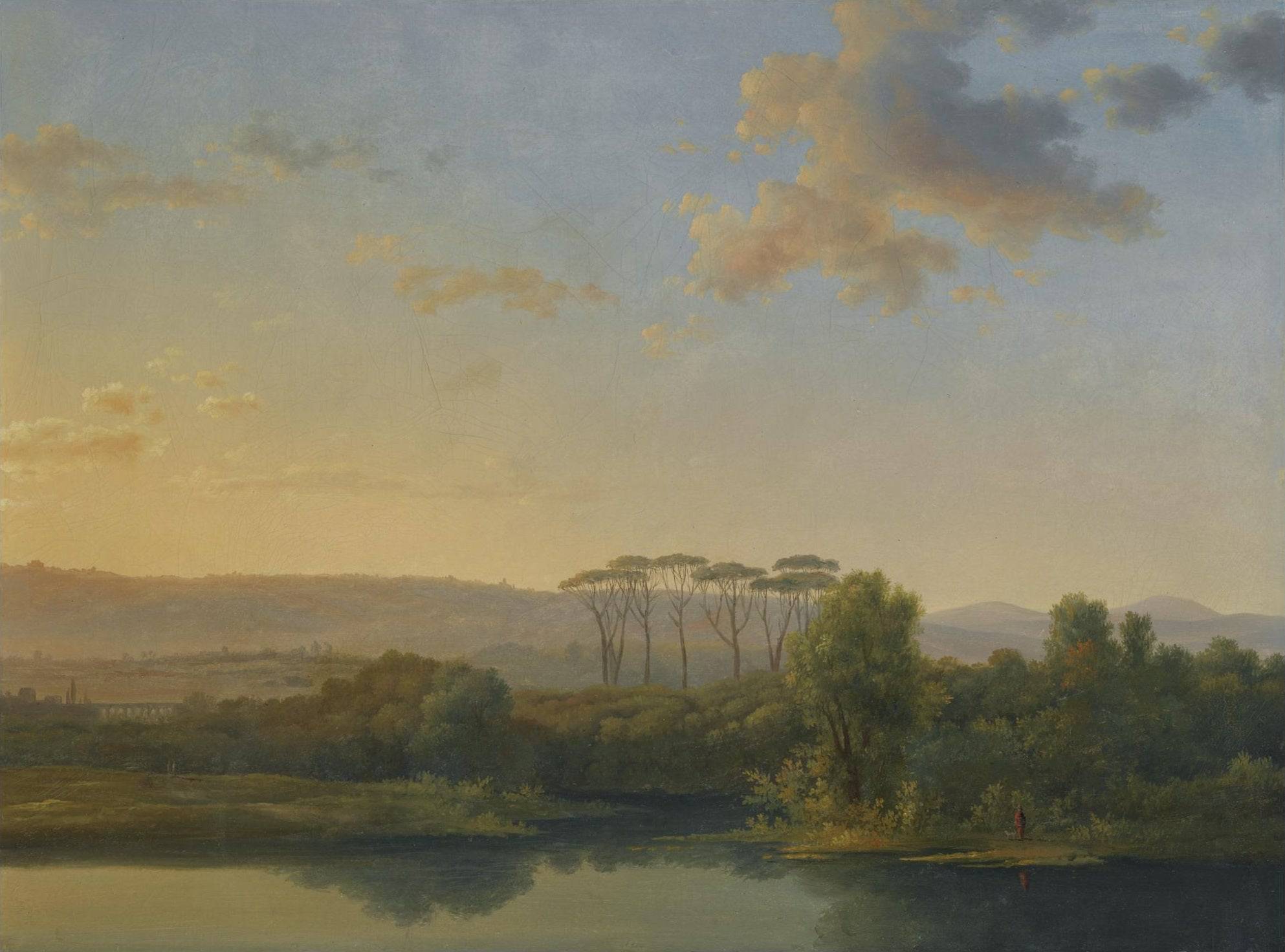 Un Paesaggio Fluviale All'italiana Al Tramonto - Jean-Joseph-Xavier Bidauld