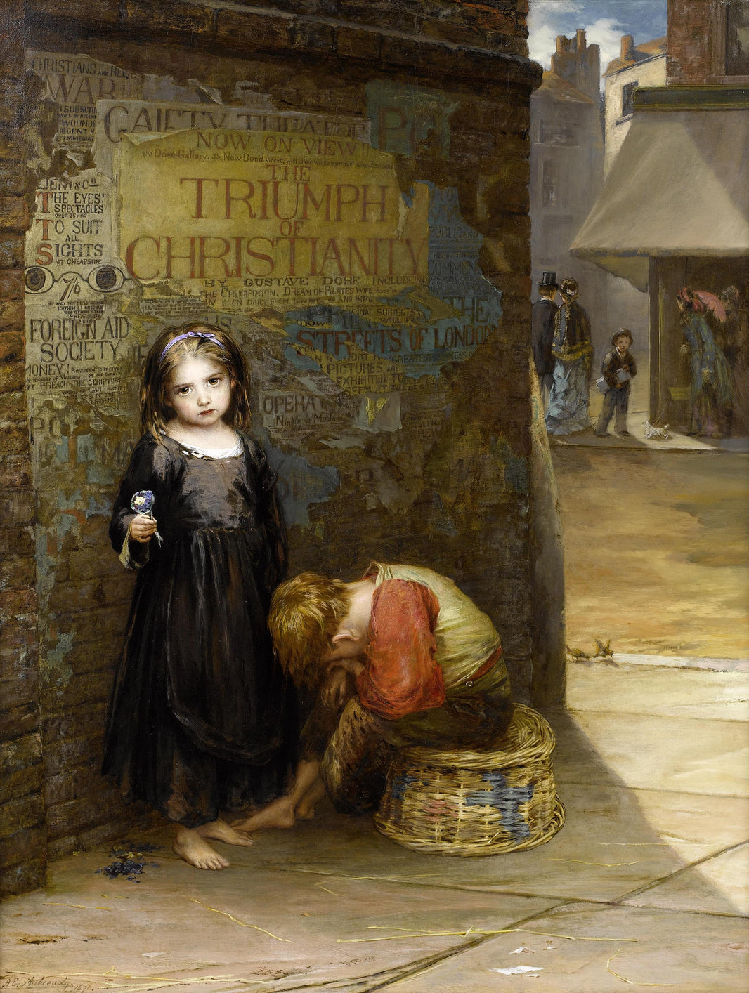 Uncared for by Augustus Edwin Mulready — hand-painted portrait oil painting reproduction on canvas