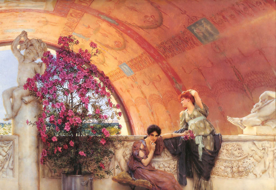 Unconscious Rivals by Sir Lawrence Alma-Tadema — hand-painted architectural oil painting reproduction on canvas