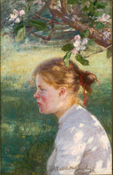 Under Äppelträdet by Elin Danielson-Gambogi — children oil painting wall art, Realism