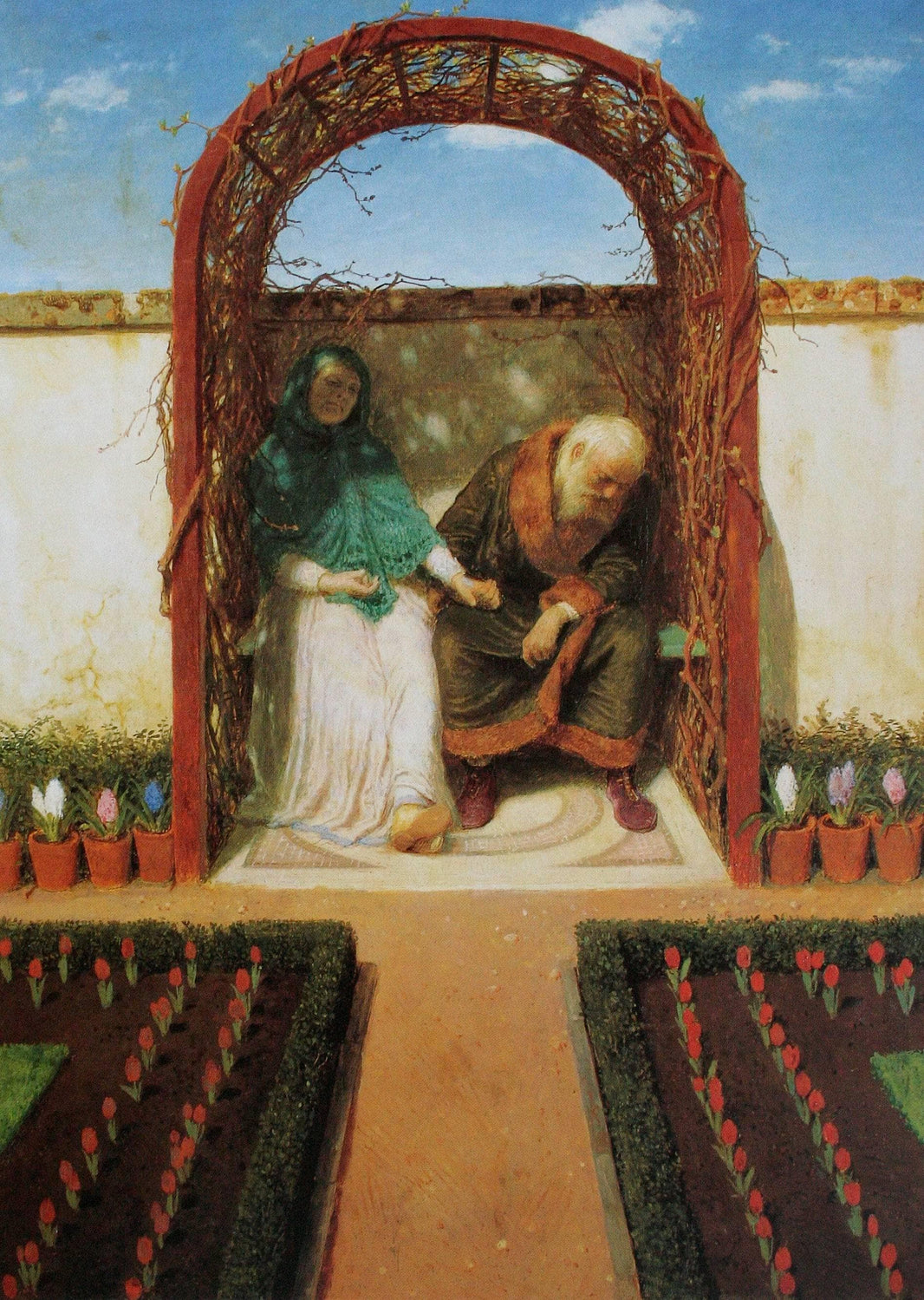 Under the arbor by Arnold Böcklin — hand-painted cultural oil painting reproduction on canvas