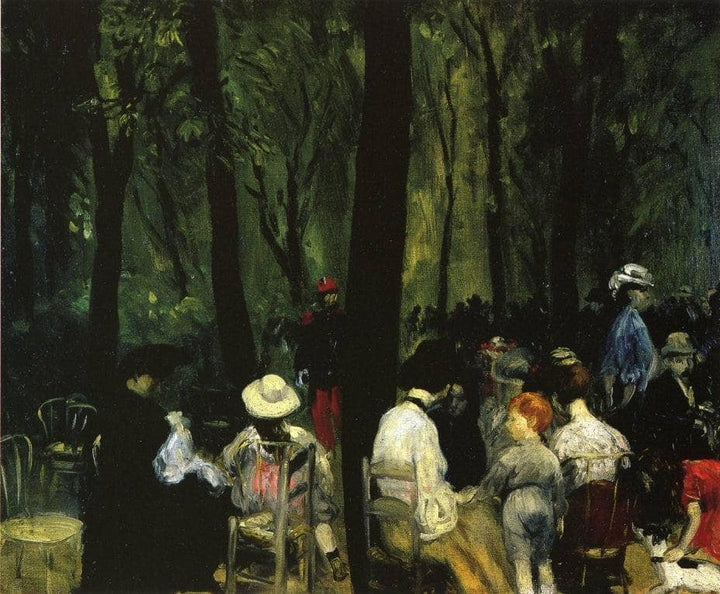 Under the Trees, Luxembourg Gardens by William James Glackens — hand-painted botanical oil painting reproduction on canvas